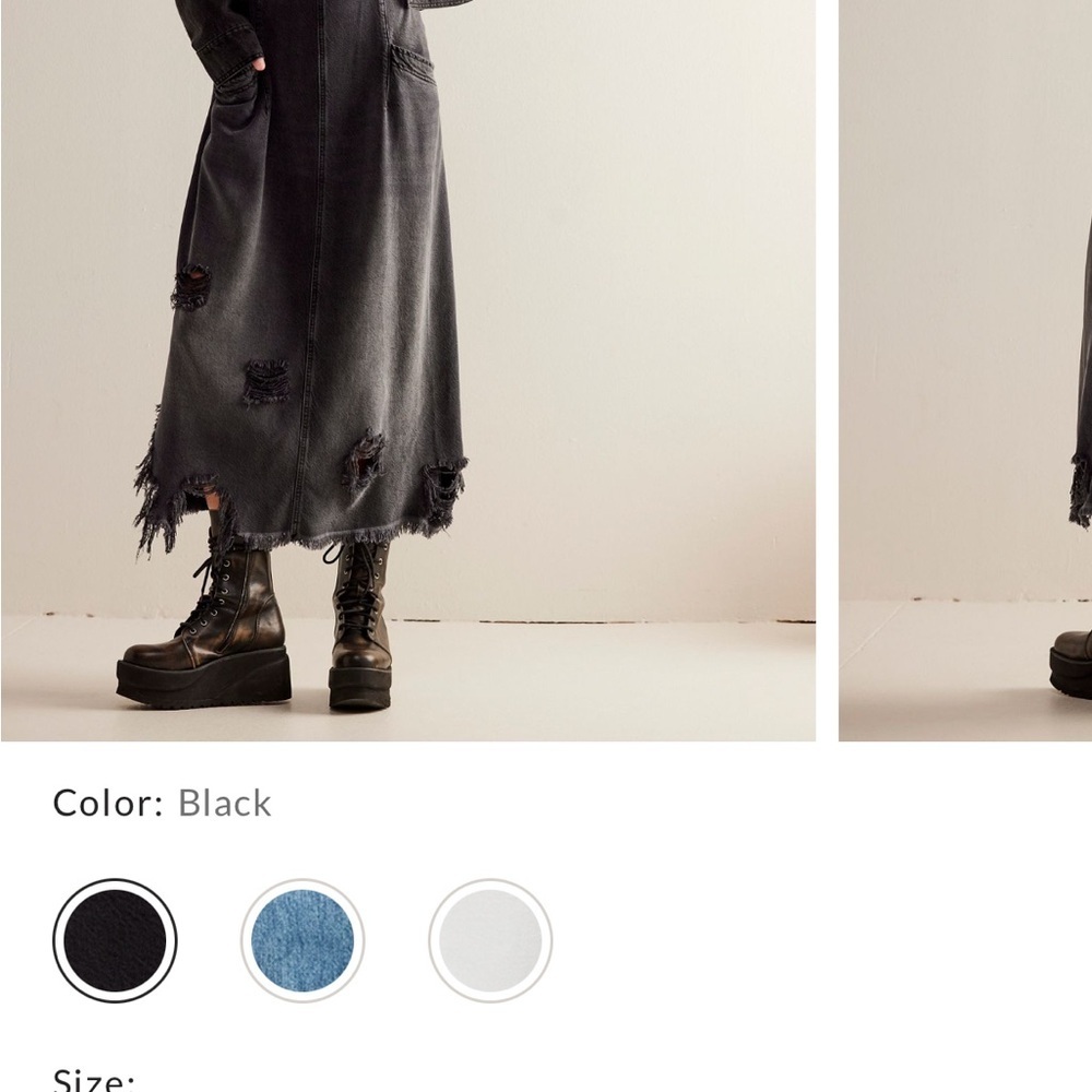 Free People Coastal Cowgirl Black Distressed Maxi Dress - Picture 4 of 7